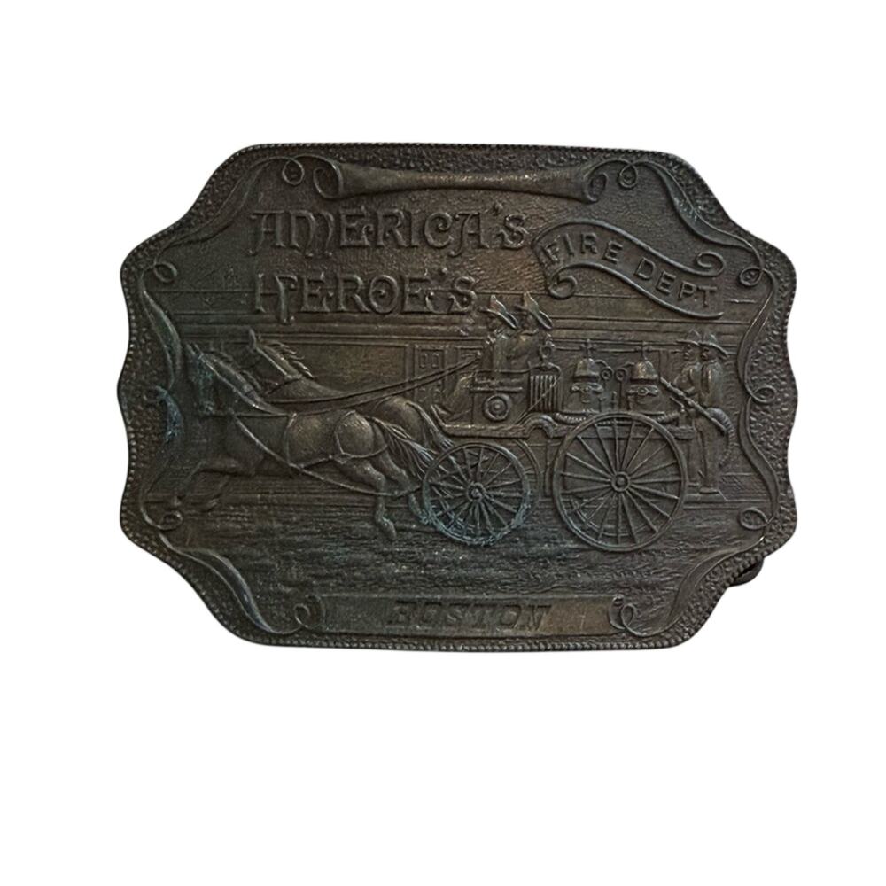 Vintage America's Heroes Fire Dept Belt Buckle